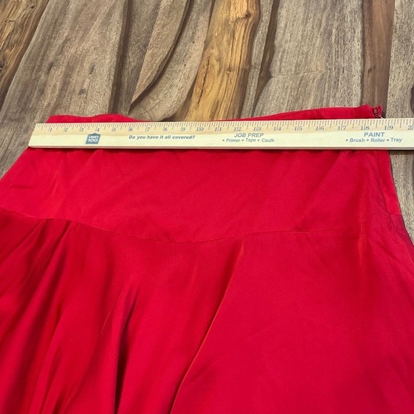 Lauren Ralph Lauren‎ Red Silk Blend Layered Ruffle Flare Skirt Size 14 - Picture 5 of 9